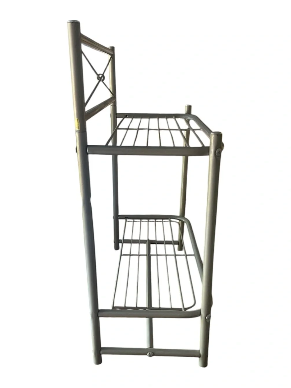 rack wire satin nickel finish 2 shelf 19.5W x 20.5H x 7D storage organization